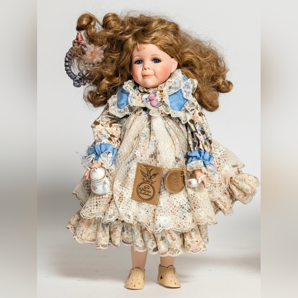 Vintage Kingstate TEA FOR TWO Limited Edition 18" Porcelain Doll with Tags, Rare